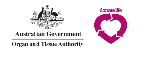 Australian Governemtn Organ and Tissue Authority Logo and Donate Life logo