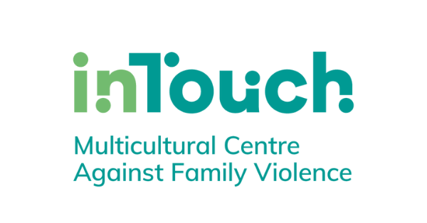 In Touch logo. Green text reads: Multicultural Centre Against Family Violence.