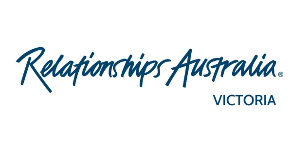 Relationships Australia Victoria logo. Blue text on white.